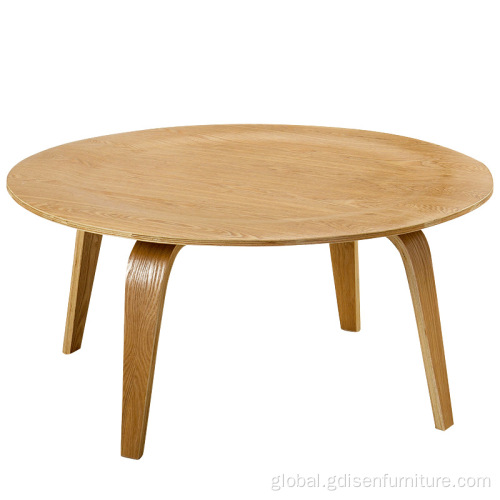 Coffee table Modern nordic mid-century natural wooden coffee table round retro home design living room furniture Manufactory